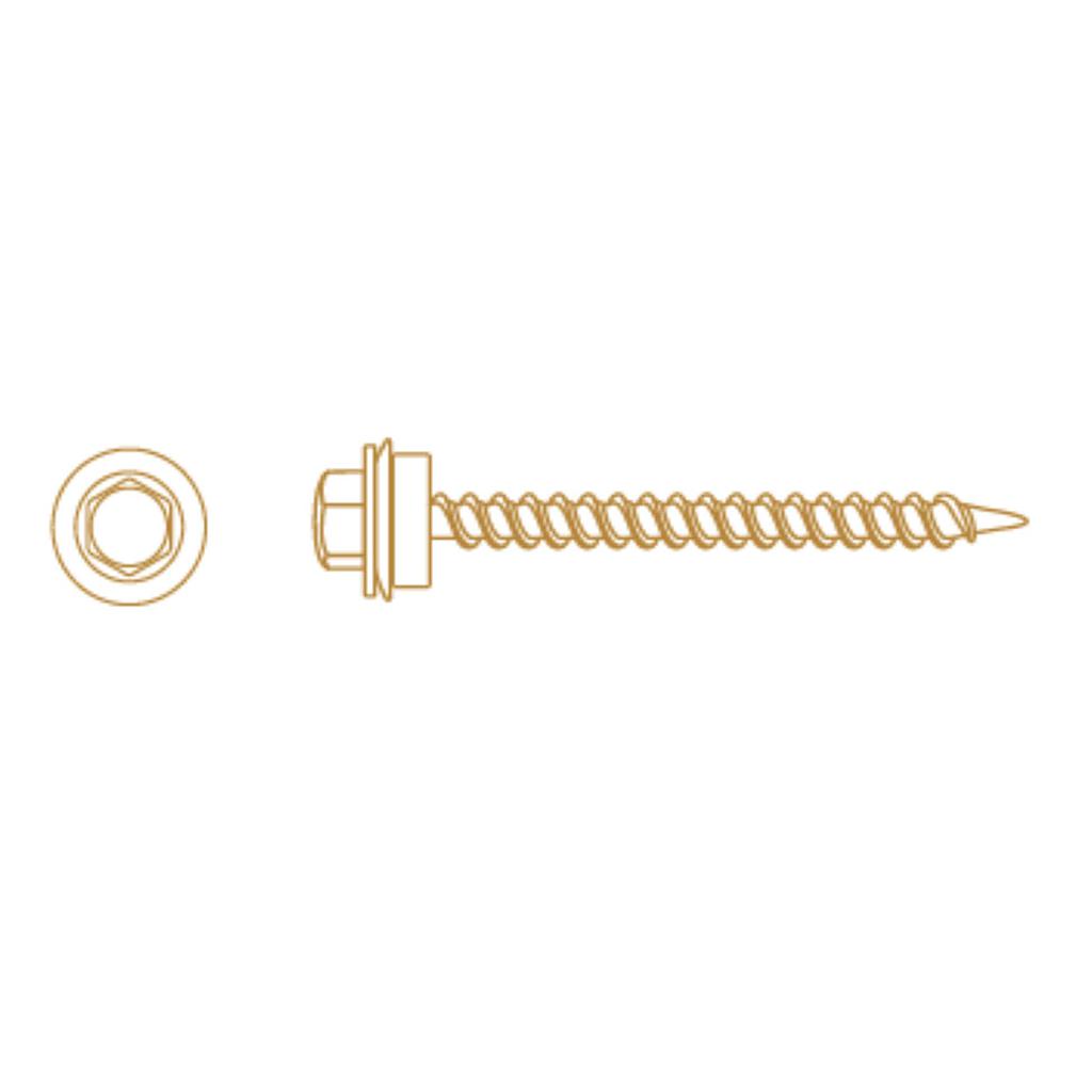 TORNILLO AUTOPERFORANTE C/ARANDELA  HEXAGONAL AGUJA (T 17)   14 x 4"  (Caja x 150 uni) BREMEN® - THA14100