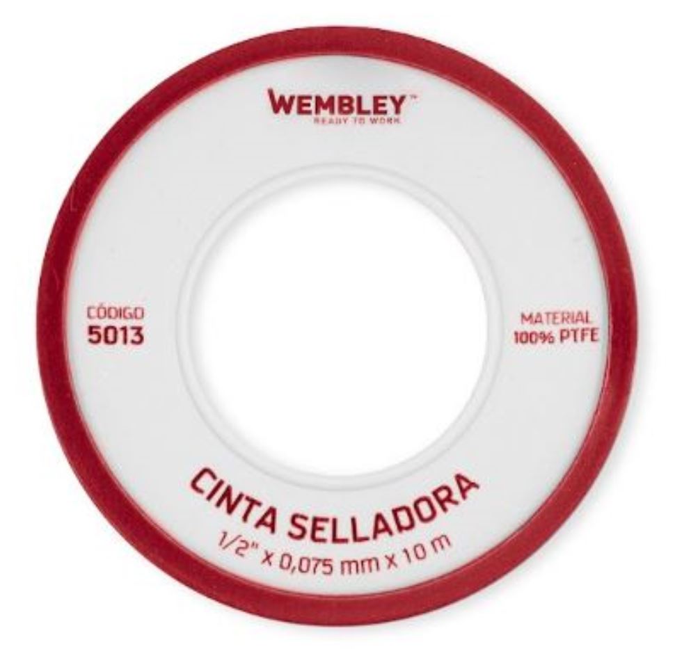 CINTA SELLADORA (PTFE) 1/2" x 0,075 mm x 20 m (caja x 10 u.) WEMBLEY® - WE5014