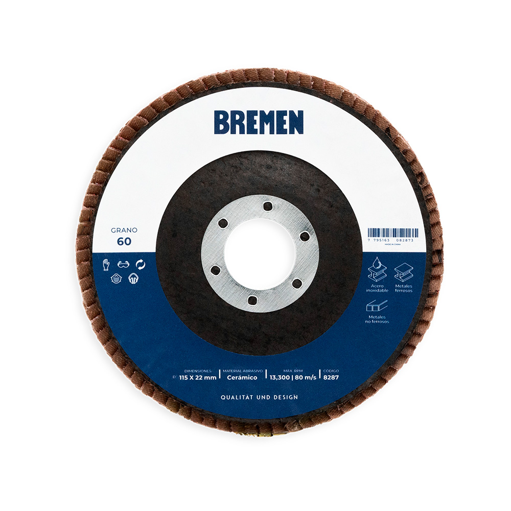 DISCO FLAP 4,5" CERAMICO G.60 (caja x 10 u.) BREMEN® - BR8287