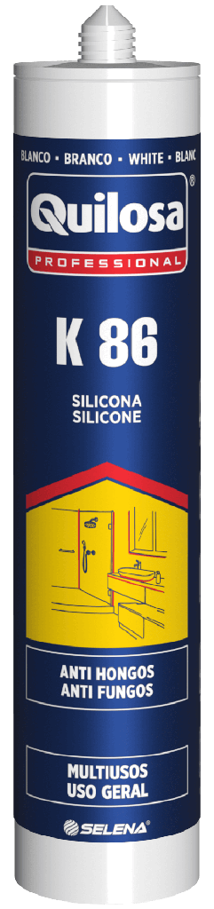 SELLADOR DE SILICONA ACETICA K-86 TRANSPARENTE 300 ml. QUILOSA - 10043803