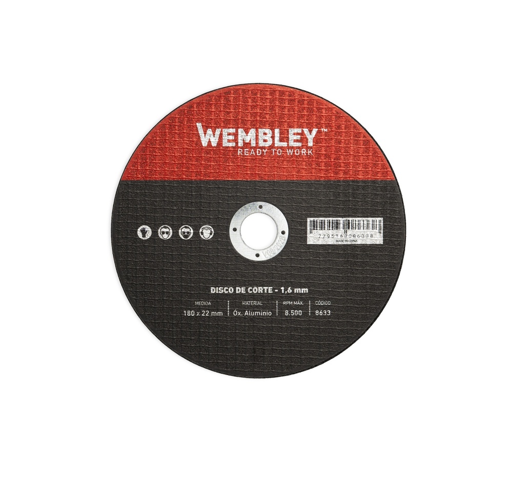  DISCO DE CORTE 7" X 1,6 OX. ALUMINIO [10 unid] WEMBLEY® - WE8633