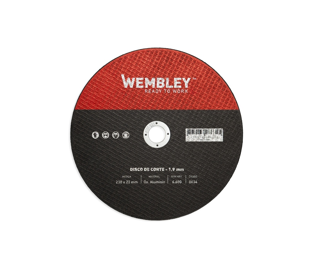  DISCO DE CORTE 9" X 1,9 OX. ALUMINIO [10 unid] WEMBLEY® - WE8634
