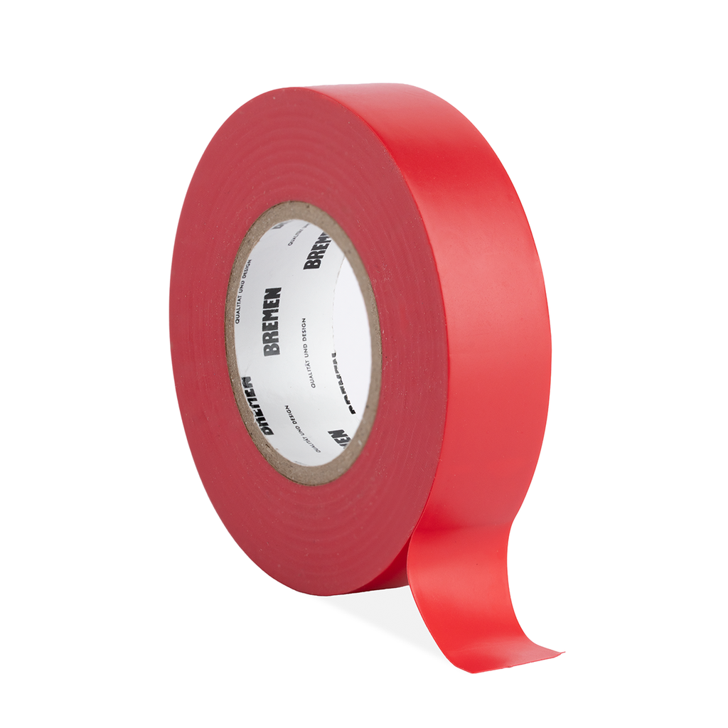 CINTA ADHESIVA AISLADORA 0,18mmX19mmX18m  [Roja] x 10 Unidades BREMEN® - BR8821