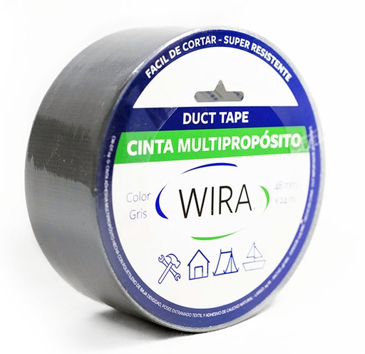 [WI0003] CINTA DUCTAPE 9 m x 48 mm GRIS  WIRA  - WI0003
