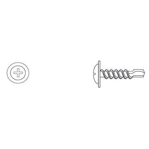 [TFM08038] TORNILLO AUTOPERFORANTE  FLANGEADA MECHA [06]  08 x 1-1/2"  (Caja x 1000 uni) BREMEN® - TFM08038