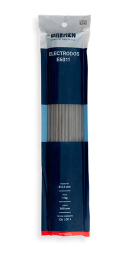 [BR8245] ELECTRODO E6011 2,5 mm x 300 mm (pack x 1 Kg.) BREMEN® - BR8245