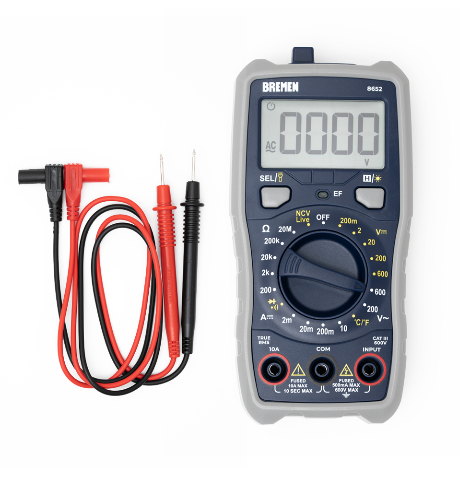 [BR8652] MULTIMETRO DIGITAL C/MED. TEMPERATURA TRUE RMS BREMEN®   - BR8652