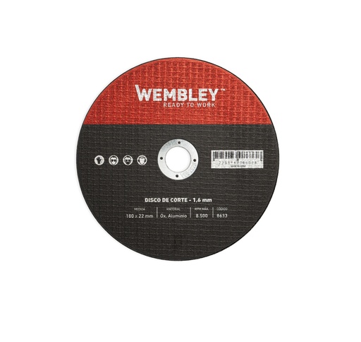 [WE8633]  DISCO DE CORTE 7" X 1,6 OX. ALUMINIO [10 unid] WEMBLEY® - WE8633