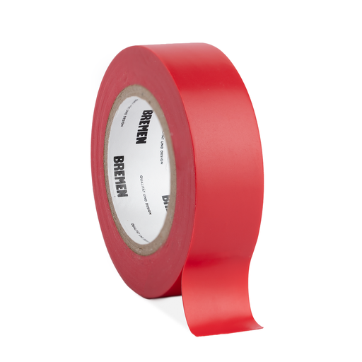 [BR8812] CINTA ADHESIVA AISLADORA 0,18mmX19mmX9,14m  [Roja] x 10 Unidades BREMEN® - BR8812