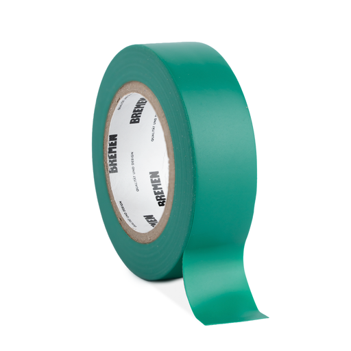 [BR8813] CINTA ADHESIVA AISLADORA 0,18mmX19mmX9,14m  [Verde] x 10 Unidades BREMEN® - BR8813