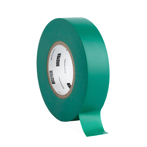 [BR8822] CINTA ADHESIVA AISLADORA 0,18mmX19mmX18m  [Verde] x 10 Unidades BREMEN® - BR8822